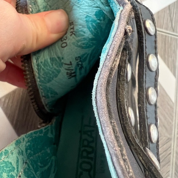 Corral Black Strappy Studded Boots, size 7.5 - Picture 6 of 7